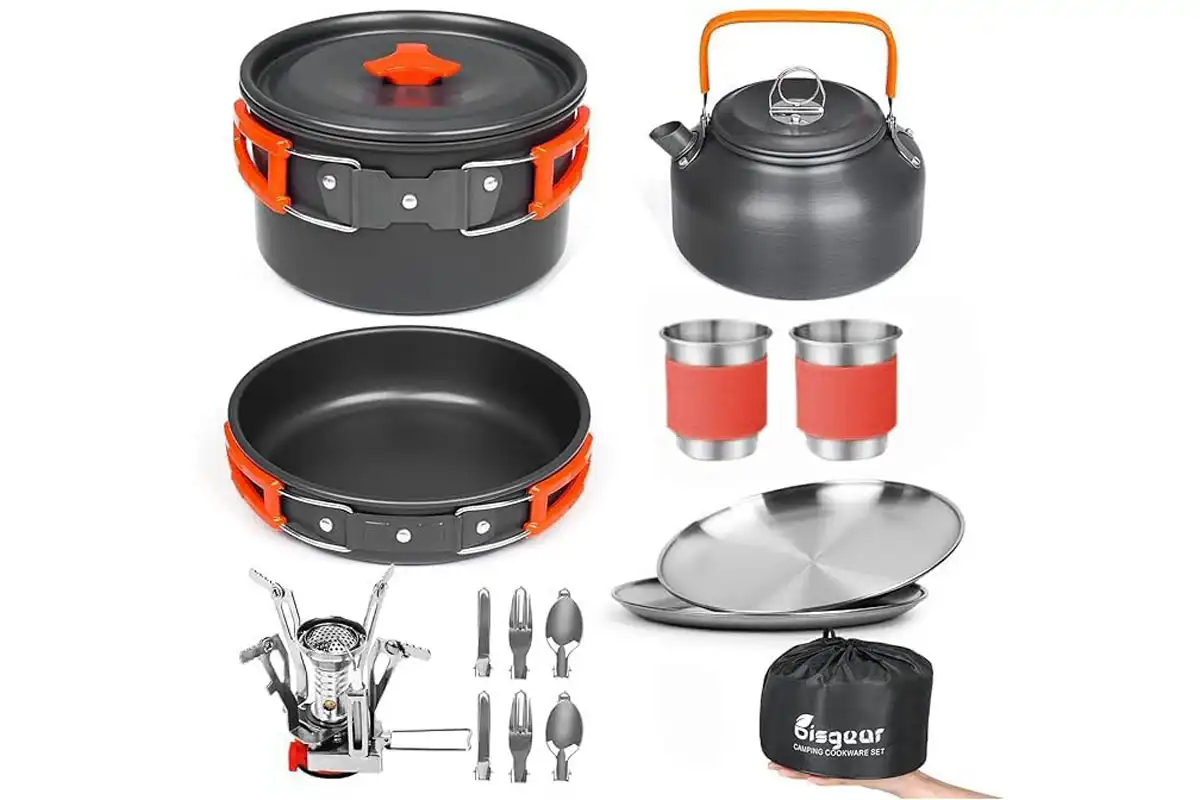 Bisgear Camping Cookware Kettle Mess Kit বিসগিয়ার ক্যাম্পিং কুকওয়্যার কেটল মেস কিট