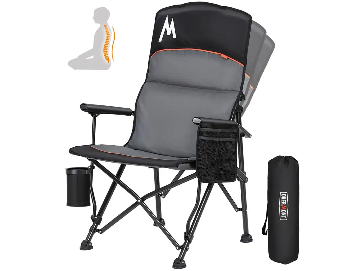 Overmont Camping Chair with Lumbar Support